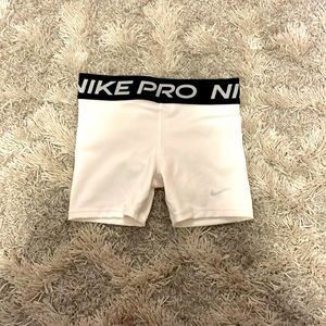 white nike pros